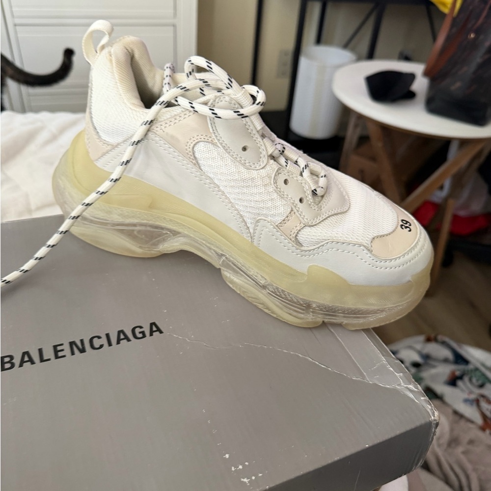 Balenciaga White Triple S Sneakers - Picture 6 of 10